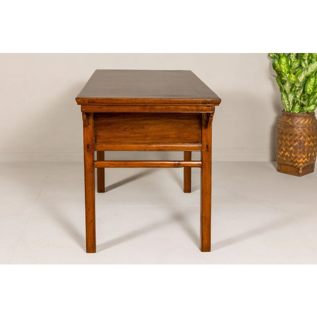 Mid 20th Century Carved Console Table with Two Drawers, Scrolling Clouds & Flowers For Sale - Image 4 of 12