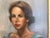 Blue Portrait Oil Painting of a Mid Century Women, Framed For Sale - Image 8 of 10