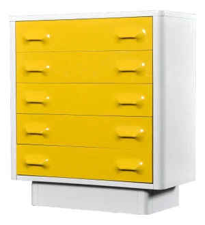 Restored Raymond Loewy Inspired Yellow Chapter One Highboy Dresser Chest