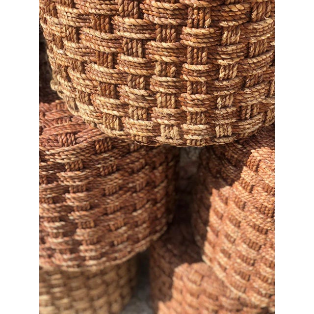 Mid-Century Modern Pouf in Braided Cord, 1970s For Sale - Image 3 of 5