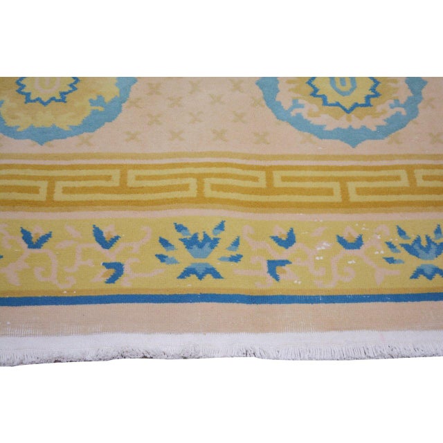 Vintage Chinese Art Deco Hand Knotted Wool Rug, 5'2x7'8 For Sale In New York - Image 6 of 6