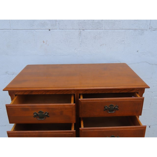 Late 20th Century Ethan Allen Solid Maple Tall Chest of Drawers 6323a For Sale - Image 5 of 17