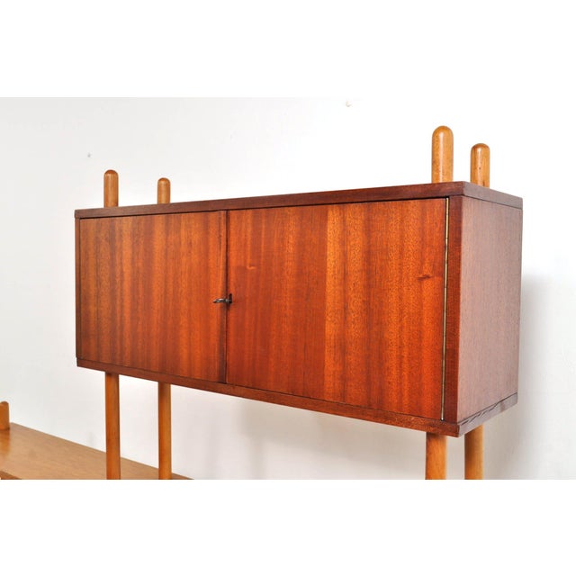 Vintage Room Divider in Beech, Oak and Mahogany, 1950s For Sale - Image 9 of 13