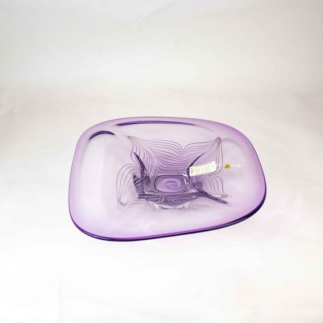 Large Neodymium Glass Bowl by Adam Jablonski, Poland, 1970s For Sale - Image 6 of 14