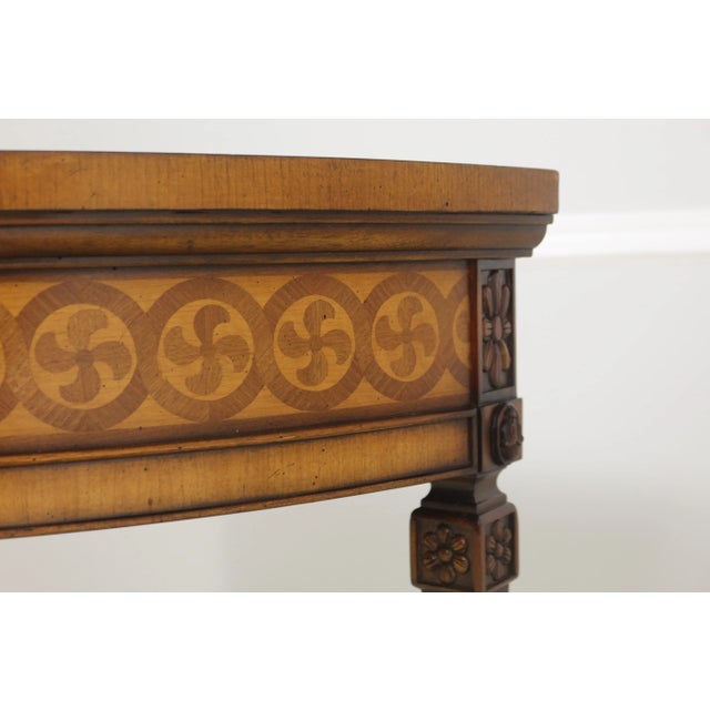 English Century Satinwood Mahogany Adams Style Console Table For Sale - Image 3 of 12