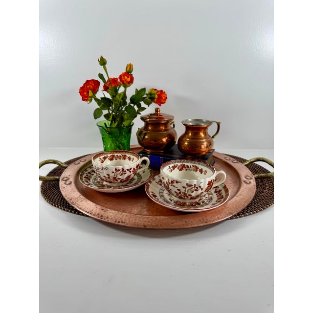 1950s Spode “Indian Tree” Tea Cups & Saucers – Set of 2 For Sale - Image 9 of 9
