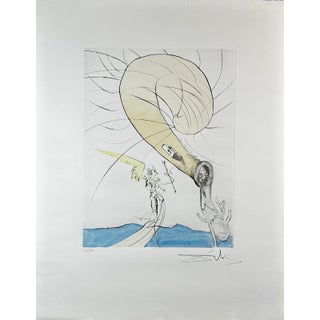 1970s Dali After 50 Years Surrealism Freud Snail Head Hand Signed Number Surreal Art For Sale