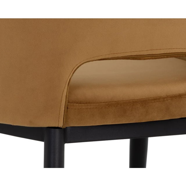 Gold Pair of Thatcher Barrel Back Dining Armchair For Sale - Image 8 of 9