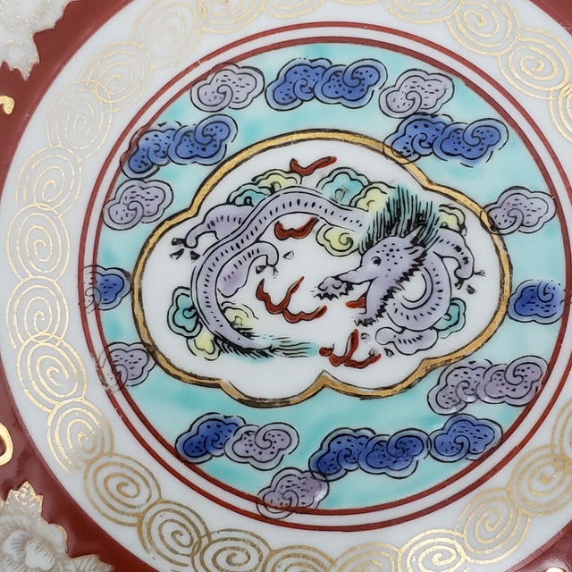 Ruby Red Gorgeous Antique Gold Imari Hand Painted Japanese Plate, 10" Diameter For Sale - Image 8 of 8