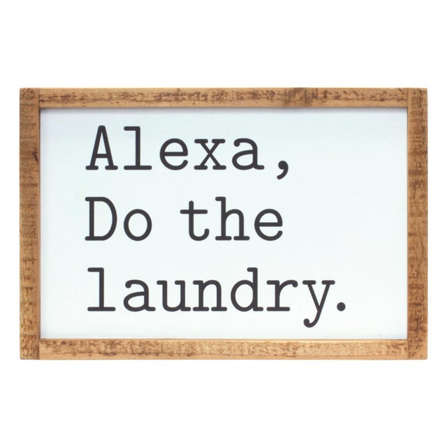 Add charm and a touch of humor to your laundry room with the Alexa Laundry Wall Sign. Featuring the playful phrase "Alexa,...