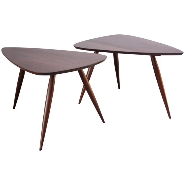 Phillip Lloyd Powell Sculptural Side Tables in Black Walnut - A Pair For Sale - Image 13 of 13