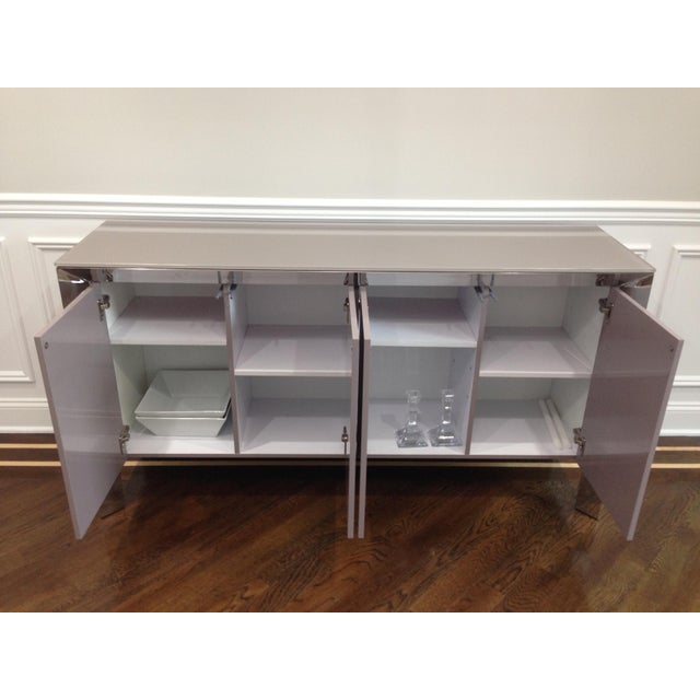 Modern Gray Lacquer Sideboard Chairish