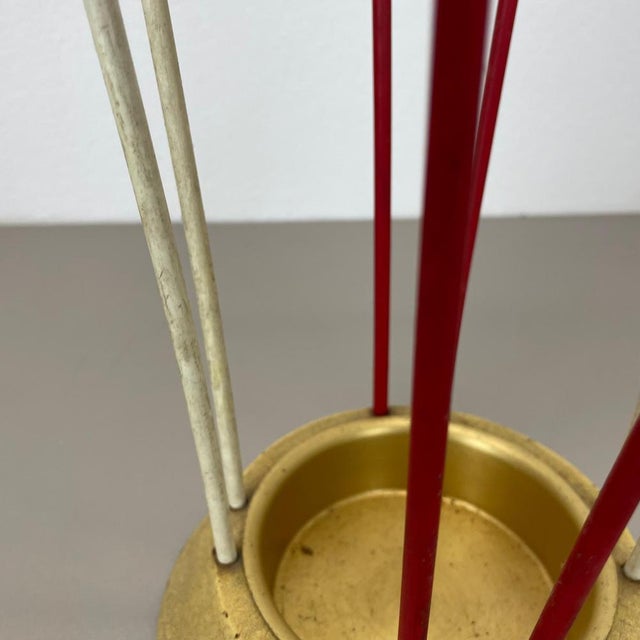 1950s Modernist Bauhaus Looped Metal Brass Umbrella Stand, Germany, 1950s For Sale - Image 5 of 18