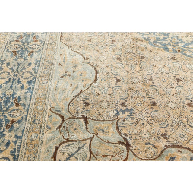 Fine Antique Persian Tabriz Handmade Wool Rug For Sale - Image 4 of 8