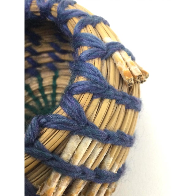 Rustic Vintage Folk Art Basket Design Trinket Holder For Sale - Image 3 of 11