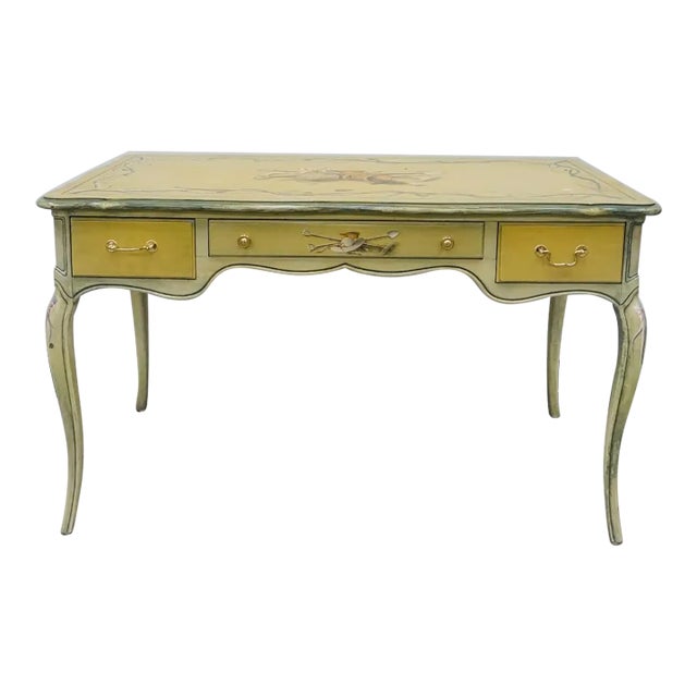 Early 20th Century Provincial Mahogany Newly Enamel Decorated Desk or Vanity For Sale