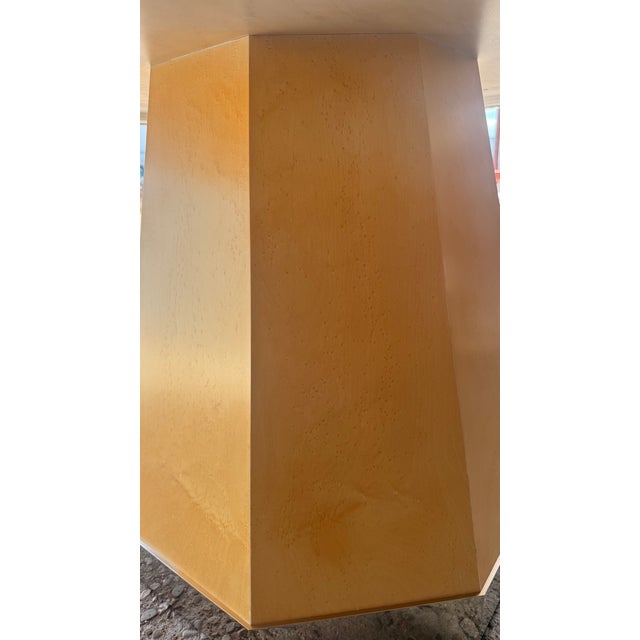 Late 20th Century 60” Postmodern Birdseye Maple Dining Table With Polished Metal Banding – Masterpiece Custom Furniture For Sale - Image 14 of 15