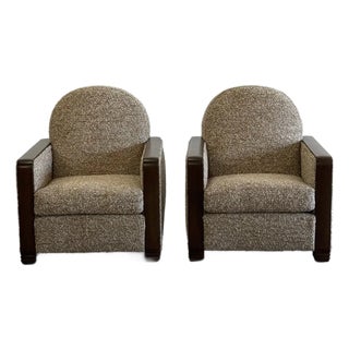 1970s German Art Deco Lounge Chairs - Pair For Sale