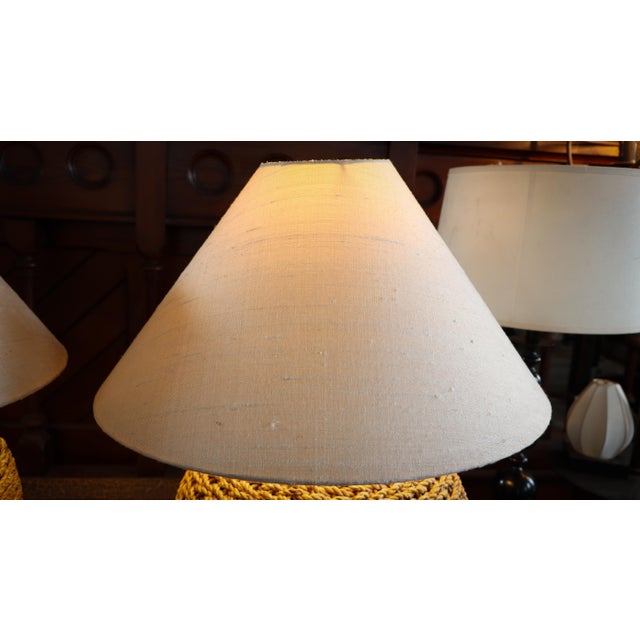Beige Large Lombok Natural Rattan Woven Table Lamps, 2010s, Set of 2 For Sale - Image 8 of 12