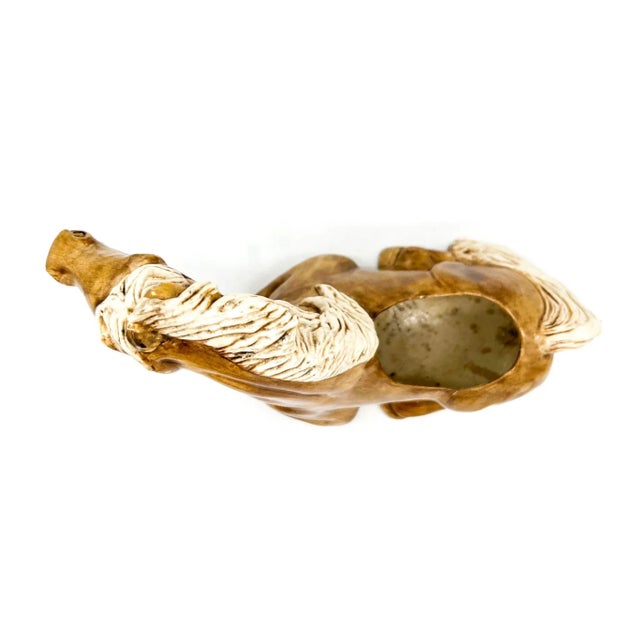 Mid 20th Century Vintage Western Horse Ceramic Planter With Gold Accents – Western / Farmhouse / Eclectic For Sale - Image 5 of 14