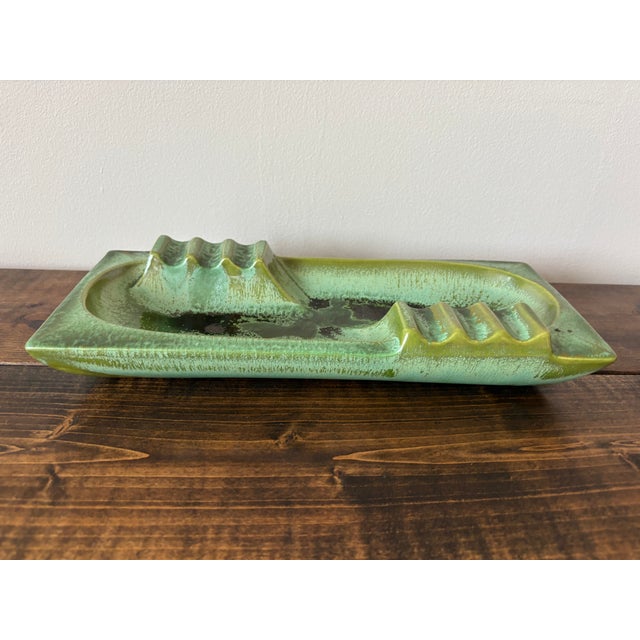 Large Mid 20th Century Green Atomic Cigar Ashtray For Sale - Image 6 of 6