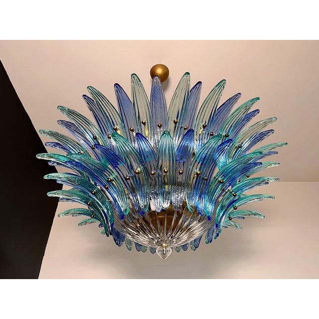 Blue Murano Palmette Chandelier, 1990s For Sale - Image 8 of 18