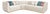 Cream L-Shaped Sectional Sofa with Gold Base and Velvet Cushions from Kabinet For Sale