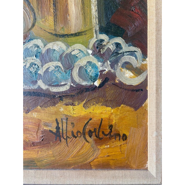 1960s 1960s American Modernist Impasto Still Life Oil Painting, Signed For Sale - Image 5 of 7