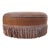 Old Hickory Tannery Round Tufted Ottoman With Fringe For Sale