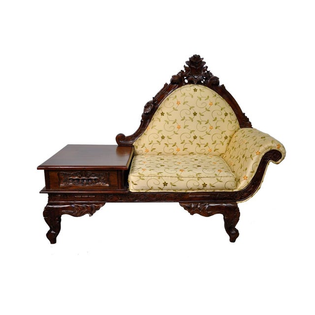 Vintage Victorian Style Carved Telephone Bench Chairish