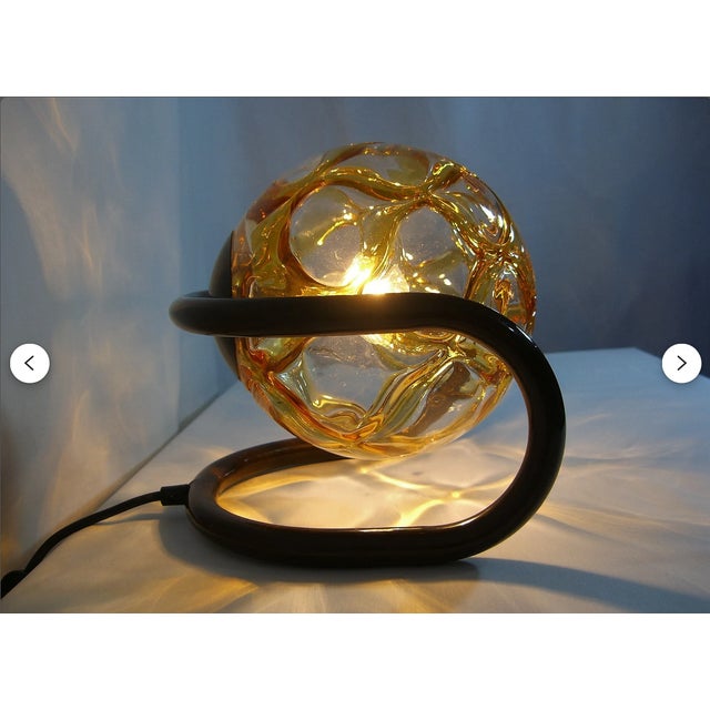 Mid-Century Art Deco Modern Table Desk in Murano Glass from Doria Leuchten, 1980s For Sale - Image 9 of 11