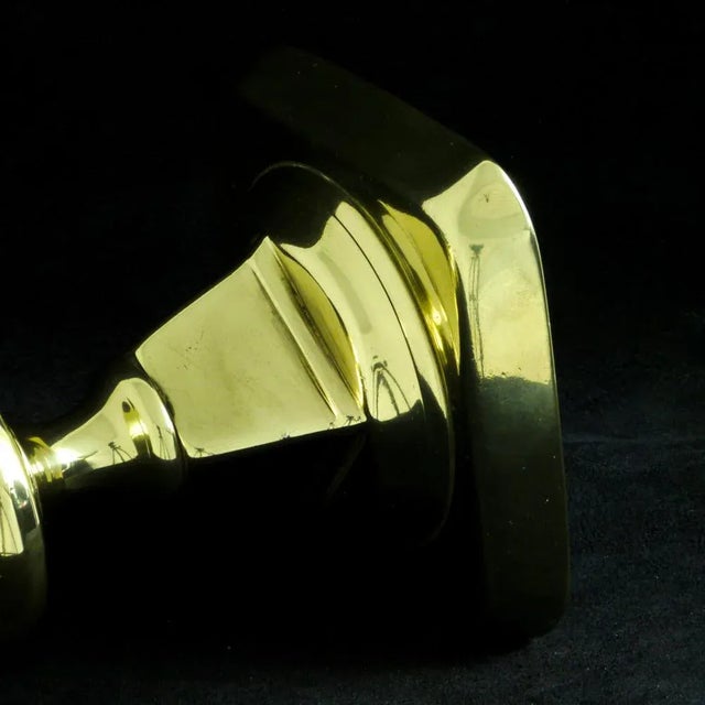 Victorian Knop-Stemmed Brass Candlesticks, Set of 2 For Sale - Image 6 of 10