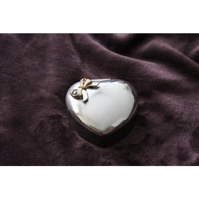 Heart-Shaped Silver Jewelry Box, 1970s For Sale - Image 6 of 18
