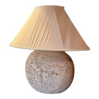 Large Vintage Natural Coquina Coral Orb Table Lamp For Sale