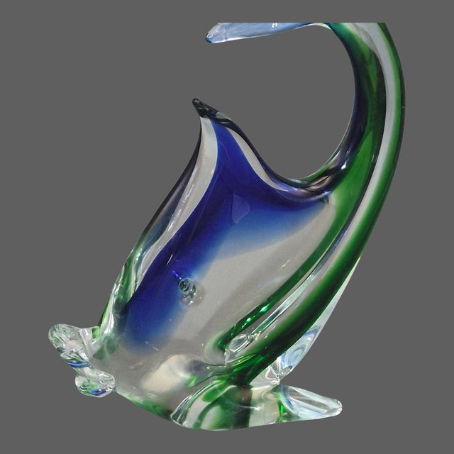 Mid 20th Century Vintage Italian Hand-Blown Art Glass Fish Figurine For Sale - Image 5 of 8
