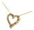14K Yellow Gold Plated .925 Sterling Silver 1.0 Cttw Champagne Diamond Heart Pendant Necklace - 18" For Sale