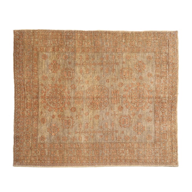 Large 8'4" X 10' Hand-Knotted Afghan Oushak Rug in Soft Coral & Terracotta For Sale In Los Angeles - Image 6 of 9