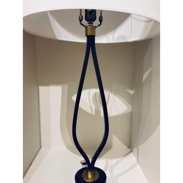 Mid-Century Modern Style Black Wishbone Table Lamp For Sale In Atlanta - Image 6 of 6