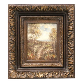 Mid 20th Century Oil Impasto Painting on Canvas - Landscape Overlooking Ocean - Unsigned For Sale