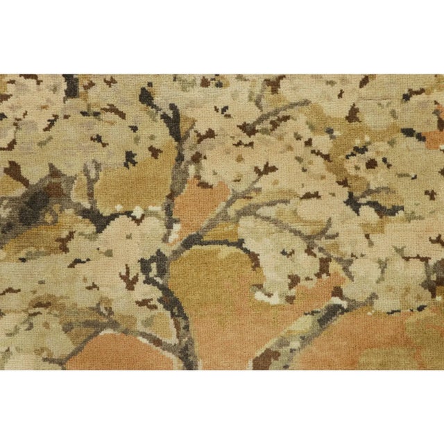 Rug & Kilim’s Chinese Art Deco Style Runner Rug in Gold With Pictorial “Breeze” For Sale In New York - Image 6 of 7