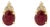 1.75 Ct Oval Cut Ruby and Diamond Crown Stud Earrings in 14k Gold- A Pair For Sale