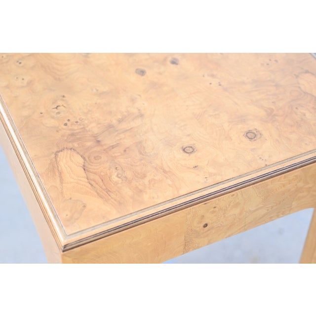 Henredon Scene Two Burl Wood Console Table | Newly Refinished For Sale - Image 13 of 18