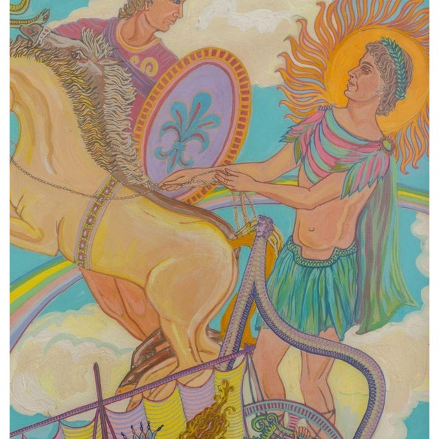 Wood Art Nouveau Style Mythology Scene Gouache, Pr For Sale - Image 7 of 10