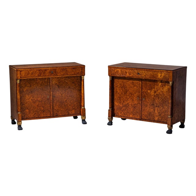 Pair of Charles X Sideboards, Bird's-Eye Maple, France, Circa 1830 For Sale