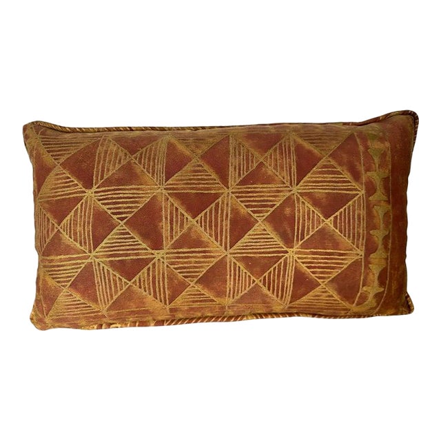 Fortuny Printed Cotton & Silk Pillow For Sale