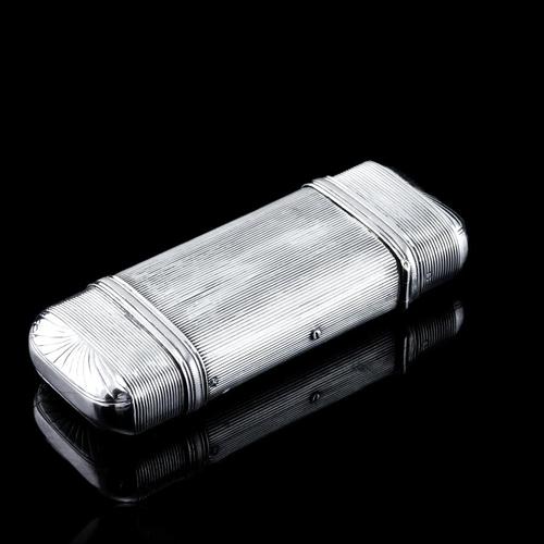 Antique Dutch Reeded Silver Cigar Cheroot Case, 19th Century For Sale - Image 15 of 18