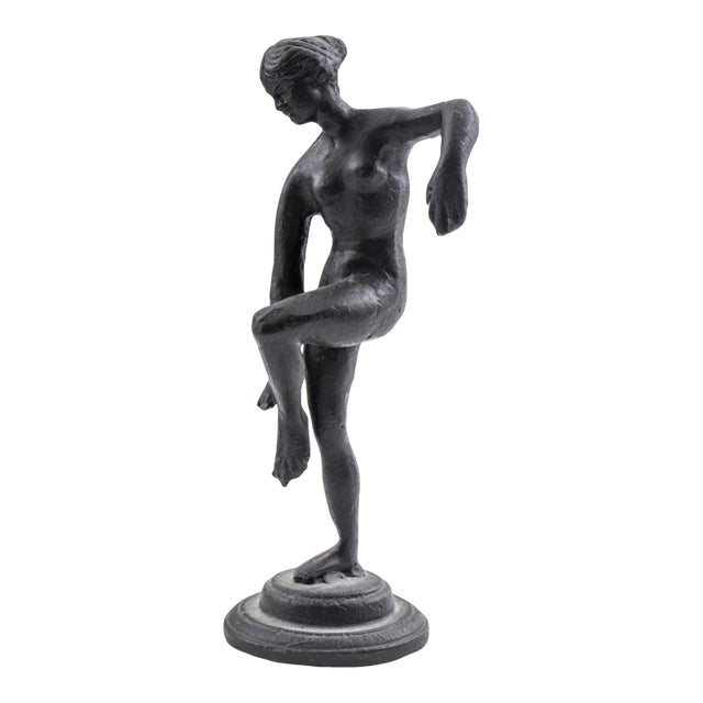 Grand Tour Style Nude Woman Cast Iron Sculpture For Sale