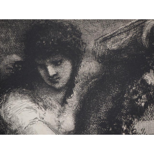 François Nicolas Chifflart, Frontispiece of the New Illustration, 19th Century, Original Etching For Sale - Image 3 of 8