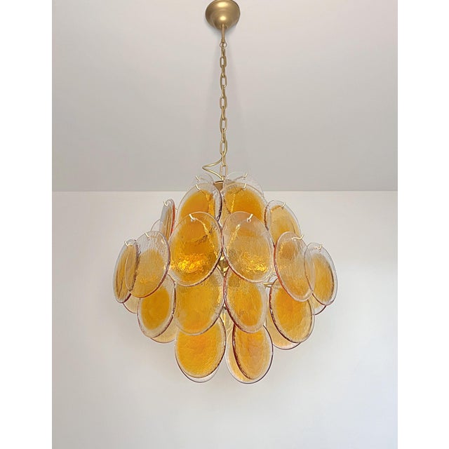 Vintage Italian Amber Murano Glass Chandelier, 1990s For Sale - Image 8 of 18