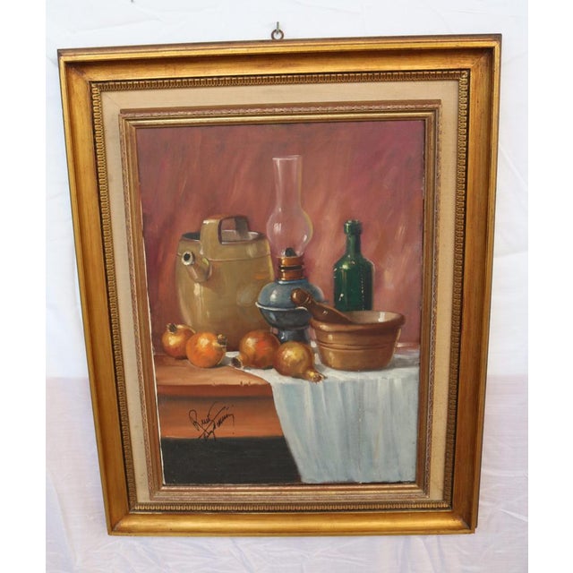 Dead Nature, 1970s, Oil on Canvas and Wood, Framed For Sale - Image 11 of 14